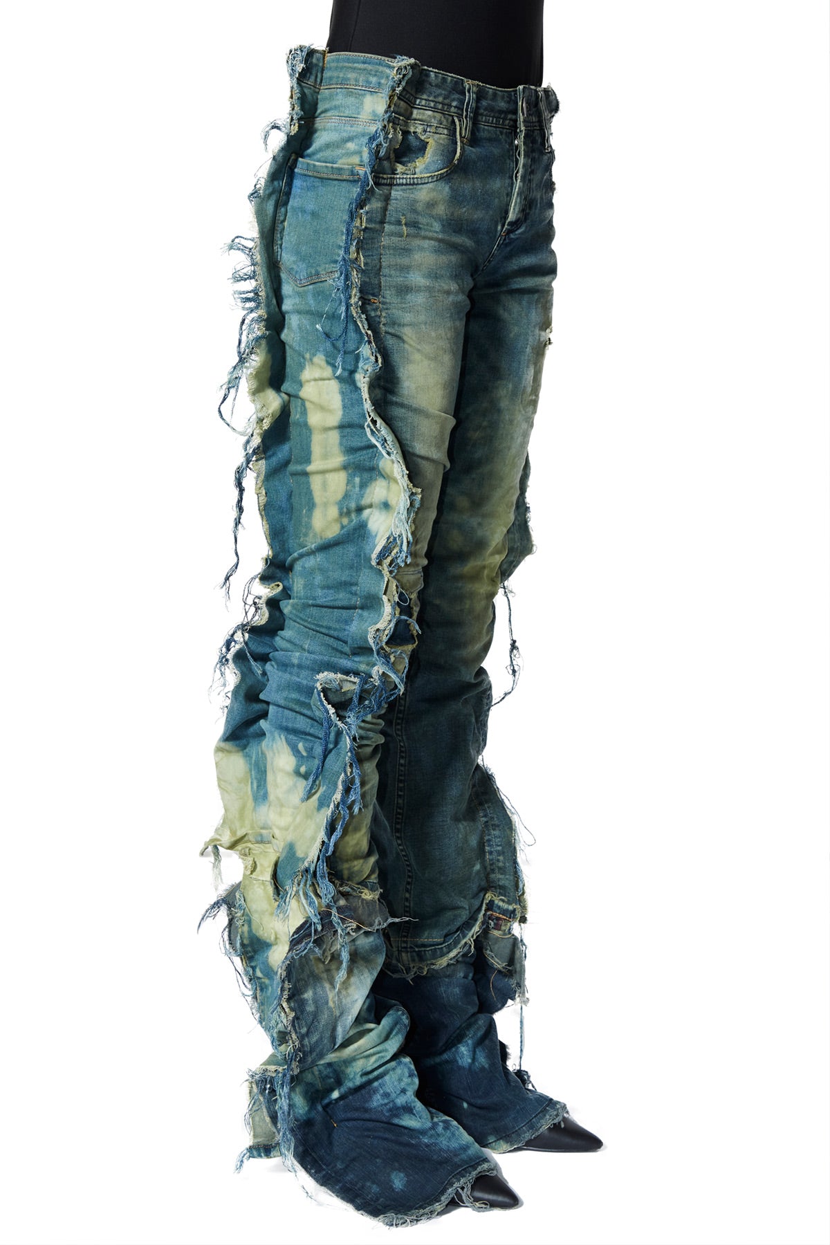 YAMA DENIM PANTS -LOW RISE (GREEN WASHED)