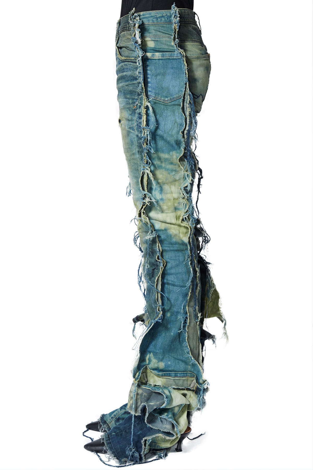 YAMA DENIM PANTS -LOW RISE (GREEN WASHED)