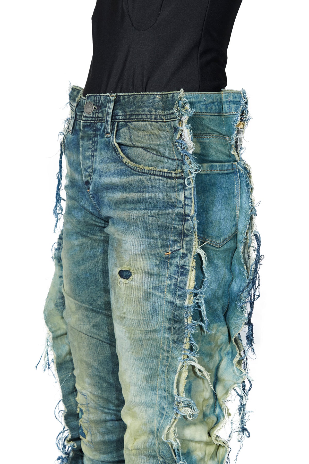 YAMA DENIM PANTS -LOW RISE (GREEN WASHED)